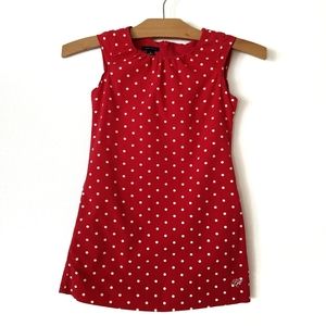 Tommy Hilfiger red polka dot cap sleeve dress Retro Classic